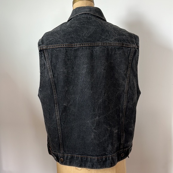 Vintage Wrangler Hero vest KEN BARBIECORE faded black denim 44 - Picture 10 of 10